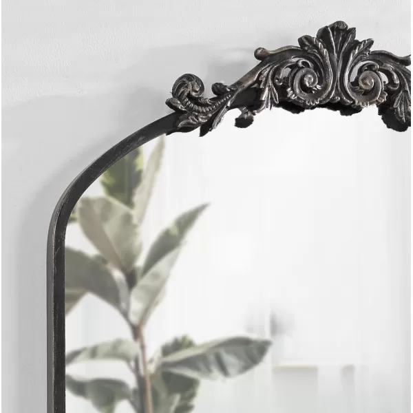 Kate and Laurel Arendahl Traditional Ornate Wall Mirror 19 x 31 Antique Silver Decorative Mirror with Baroque Inspired DetailingBlack