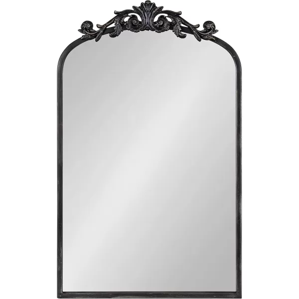 Kate and Laurel Arendahl Traditional Ornate Wall Mirror 19 x 31 Antique Silver Decorative Mirror with Baroque Inspired DetailingBlack