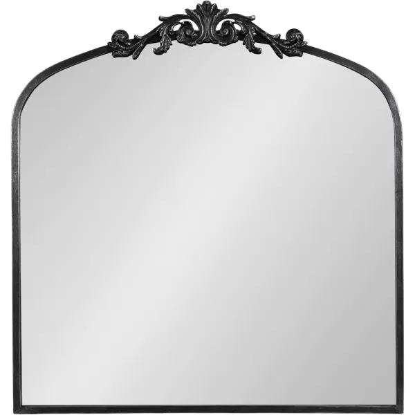 Kate and Laurel Arendahl Traditional Ornate Wall Mirror 19 x 31 Antique Silver Decorative Mirror with Baroque Inspired DetailingBlack