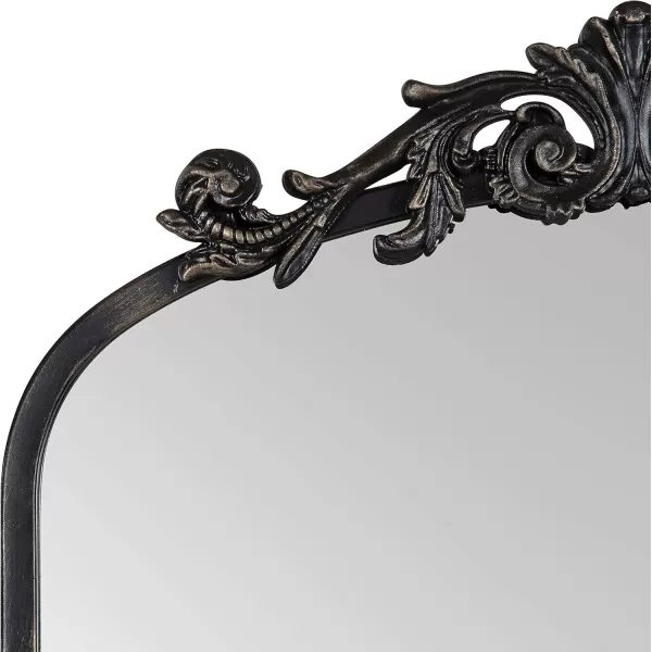 Kate and Laurel Arendahl Traditional Ornate Wall Mirror 19 x 31 Antique Silver Decorative Mirror with Baroque Inspired DetailingBlack