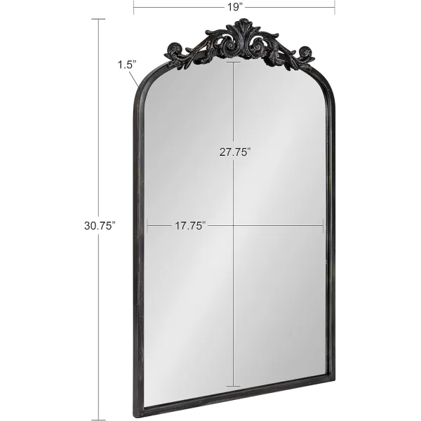 Kate and Laurel Arendahl Traditional Ornate Wall Mirror 19 x 31 Antique Silver Decorative Mirror with Baroque Inspired DetailingBlack