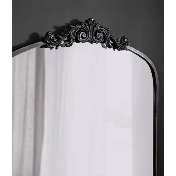 Kate and Laurel Arendahl Traditional Ornate Wall Mirror 19 x 31 Antique Silver Decorative Mirror with Baroque Inspired DetailingBlack