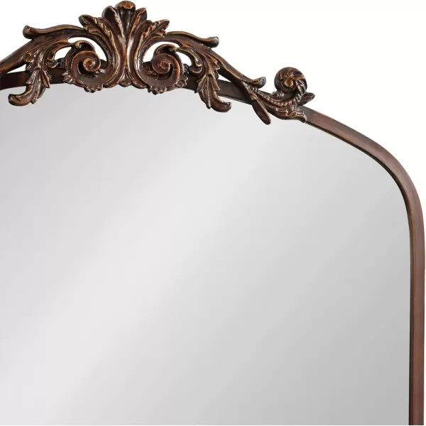 Kate and Laurel Arendahl Traditional Ornate Wall Mirror 19 x 31 Antique Silver Decorative Mirror with Baroque Inspired DetailingBronze