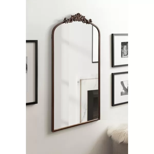 Kate and Laurel Arendahl Traditional Ornate Wall Mirror 19 x 31 Antique Silver Decorative Mirror with Baroque Inspired DetailingBronze