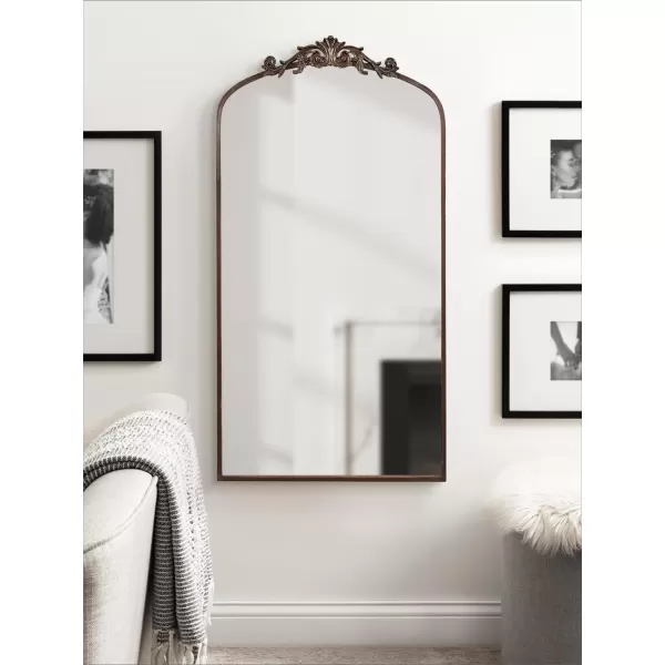 Kate and Laurel Arendahl Traditional Ornate Wall Mirror 19 x 31 Antique Silver Decorative Mirror with Baroque Inspired DetailingBronze