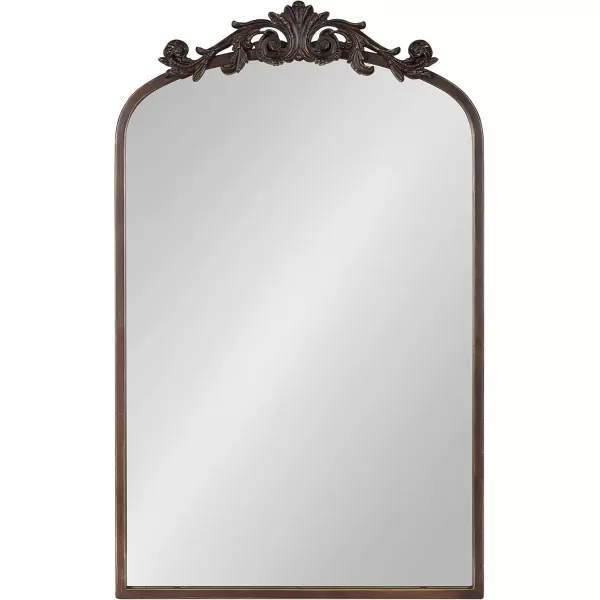 Kate and Laurel Arendahl Traditional Ornate Wall Mirror 19 x 31 Antique Silver Decorative Mirror with Baroque Inspired DetailingBronze