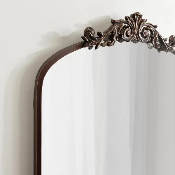 Kate and Laurel Arendahl Traditional Ornate Wall Mirror 19 x 31 Antique Silver Decorative Mirror with Baroque Inspired DetailingBronze