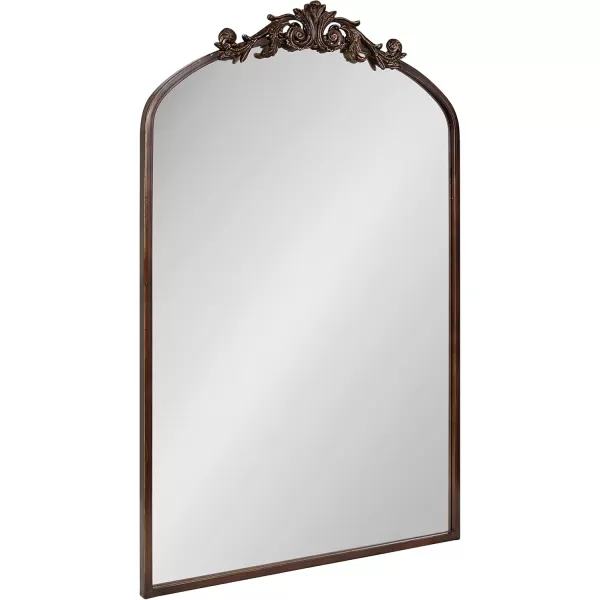 Kate and Laurel Arendahl Traditional Ornate Wall Mirror 19 x 31 Antique Silver Decorative Mirror with Baroque Inspired DetailingBronze