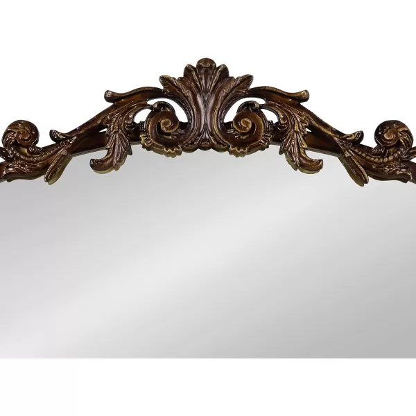 Kate and Laurel Arendahl Traditional Ornate Wall Mirror 19 x 31 Antique Silver Decorative Mirror with Baroque Inspired DetailingBronze