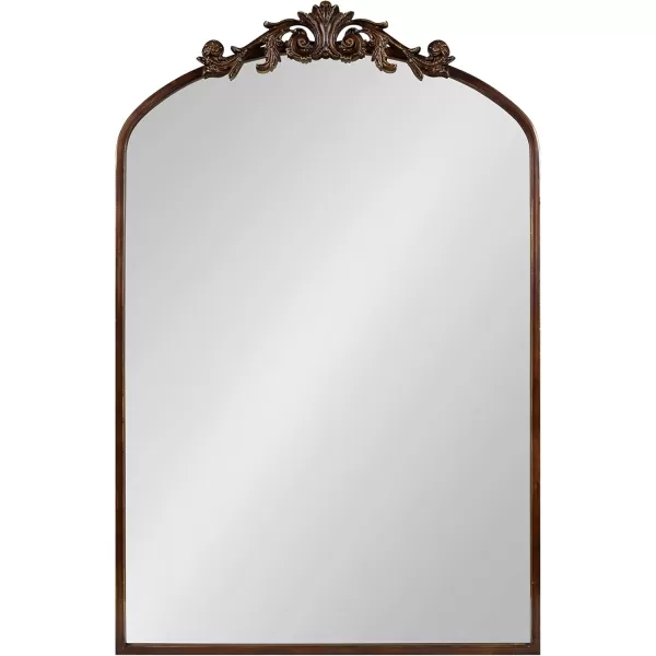 Kate and Laurel Arendahl Traditional Ornate Wall Mirror 19 x 31 Antique Silver Decorative Mirror with Baroque Inspired DetailingBronze