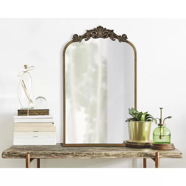 Kate and Laurel Arendahl Traditional Ornate Wall Mirror 19 x 31 Antique Silver Decorative Mirror with Baroque Inspired DetailingGold