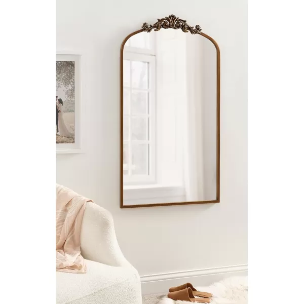 Kate and Laurel Arendahl Traditional Ornate Wall Mirror 19 x 31 Antique Silver Decorative Mirror with Baroque Inspired DetailingGold