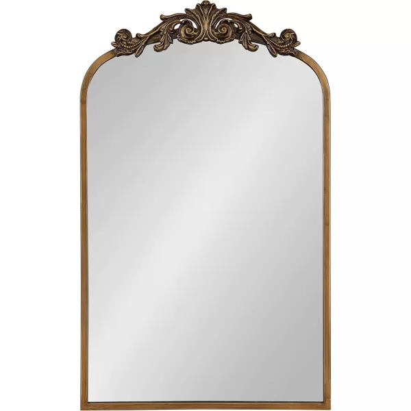 Kate and Laurel Arendahl Traditional Ornate Wall Mirror 19 x 31 Antique Silver Decorative Mirror with Baroque Inspired DetailingGold