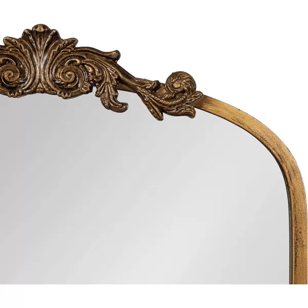 Kate and Laurel Arendahl Traditional Ornate Wall Mirror 19 x 31 Antique Silver Decorative Mirror with Baroque Inspired DetailingGold