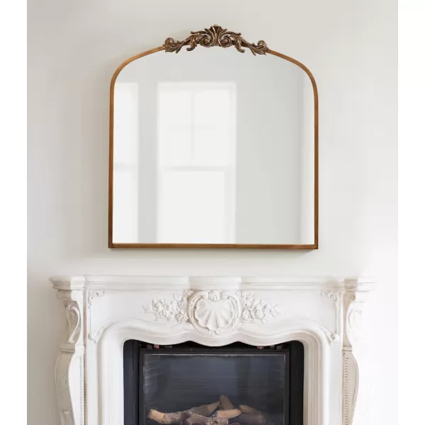 Kate and Laurel Arendahl Traditional Ornate Wall Mirror 19 x 31 Antique Silver Decorative Mirror with Baroque Inspired DetailingGold