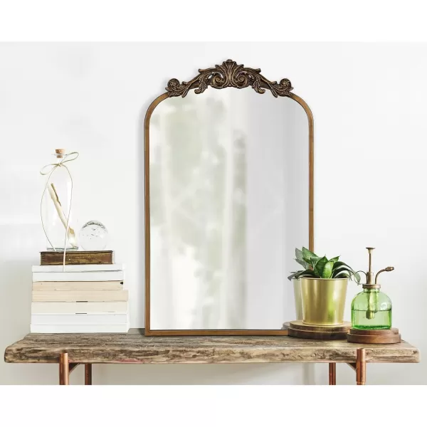 Kate and Laurel Arendahl Traditional Ornate Wall Mirror 19 x 31 Antique Silver Decorative Mirror with Baroque Inspired DetailingGold