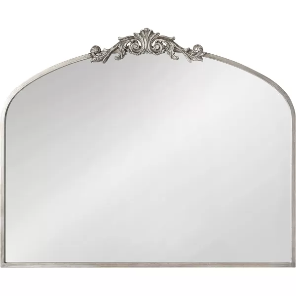 Kate and Laurel Arendahl Traditional Ornate Wall Mirror 19 x 31 Antique Silver Decorative Mirror with Baroque Inspired DetailingSilver