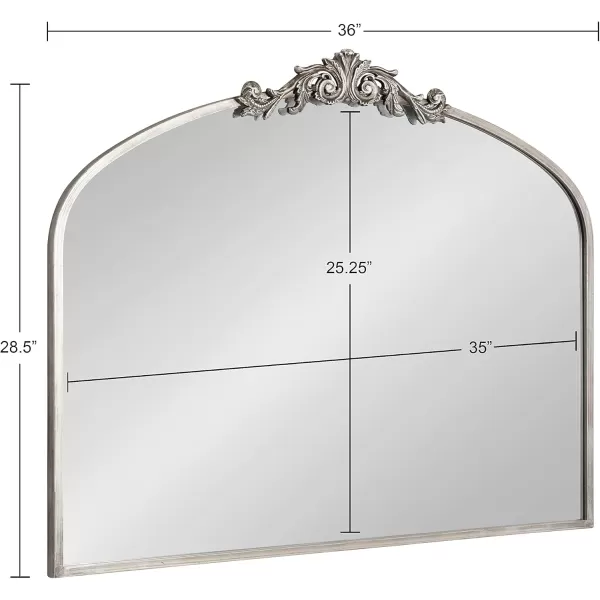 Kate and Laurel Arendahl Traditional Ornate Wall Mirror 19 x 31 Antique Silver Decorative Mirror with Baroque Inspired DetailingSilver