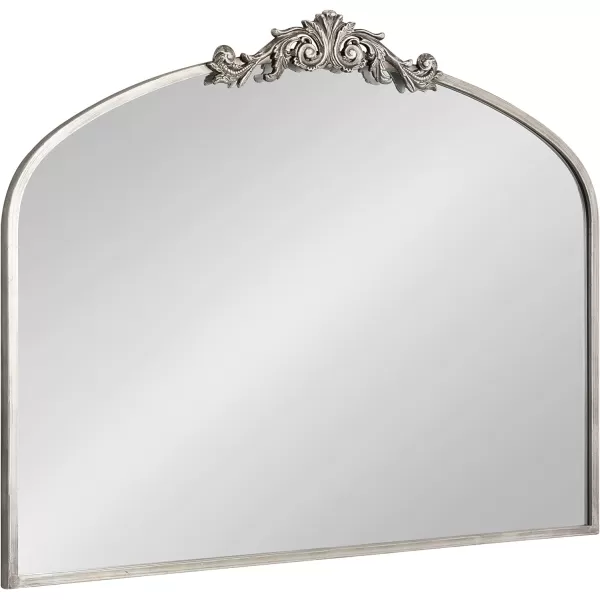 Kate and Laurel Arendahl Traditional Ornate Wall Mirror 19 x 31 Antique Silver Decorative Mirror with Baroque Inspired DetailingSilver