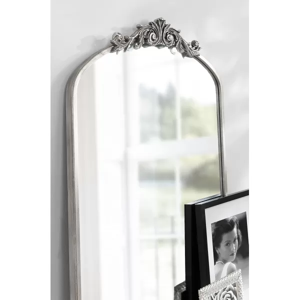 Kate and Laurel Arendahl Traditional Ornate Wall Mirror 19 x 31 Antique Silver Decorative Mirror with Baroque Inspired DetailingSilver