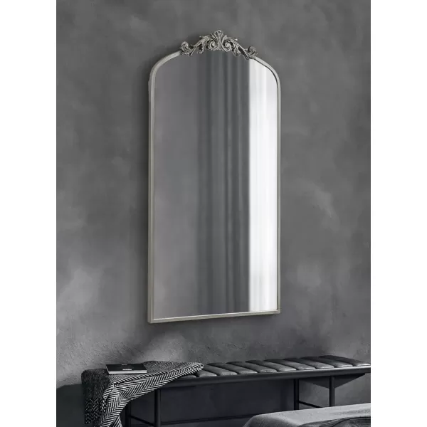 Kate and Laurel Arendahl Traditional Ornate Wall Mirror 19 x 31 Antique Silver Decorative Mirror with Baroque Inspired DetailingSilver