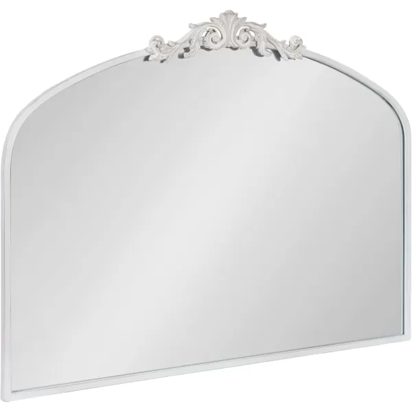 Kate and Laurel Arendahl Traditional Ornate Wall Mirror 19 x 31 Antique Silver Decorative Mirror with Baroque Inspired DetailingWhite