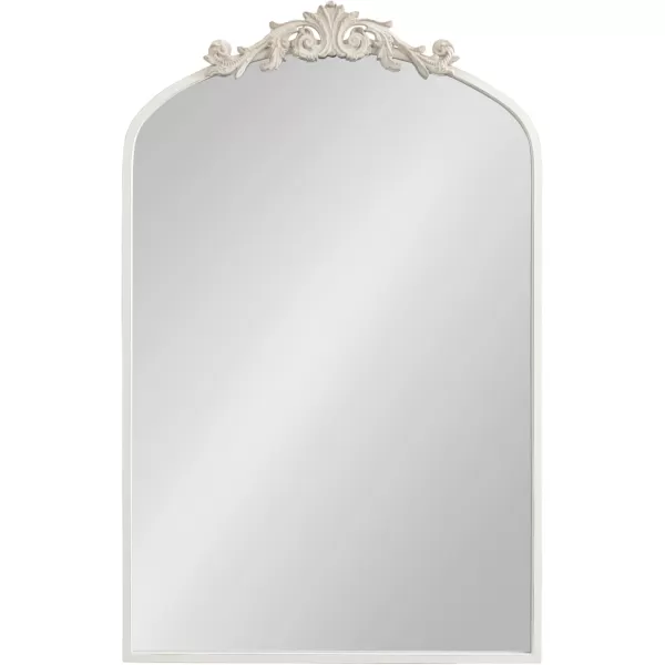 Kate and Laurel Arendahl Traditional Ornate Wall Mirror 19 x 31 Antique Silver Decorative Mirror with Baroque Inspired DetailingWhite