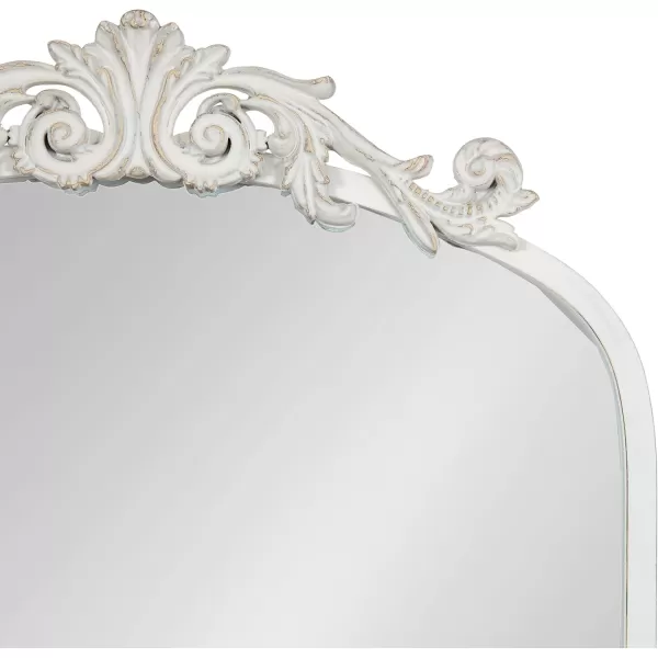 Kate and Laurel Arendahl Traditional Ornate Wall Mirror 19 x 31 Antique Silver Decorative Mirror with Baroque Inspired DetailingWhite