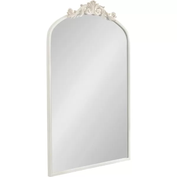 Kate and Laurel Arendahl Traditional Ornate Wall Mirror 19 x 31 Antique Silver Decorative Mirror with Baroque Inspired DetailingWhite