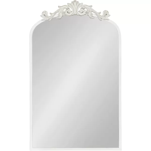 Kate and Laurel Arendahl Traditional Ornate Wall Mirror 19 x 31 Antique Silver Decorative Mirror with Baroque Inspired DetailingWhite