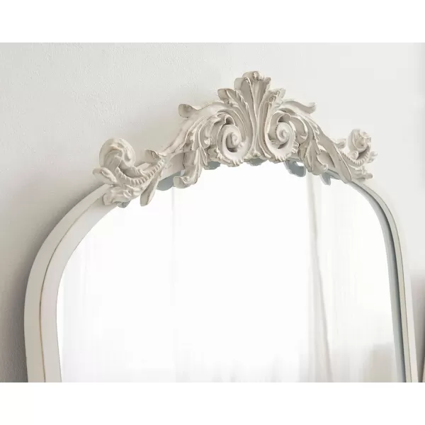 Kate and Laurel Arendahl Traditional Ornate Wall Mirror 19 x 31 Antique Silver Decorative Mirror with Baroque Inspired DetailingWhite