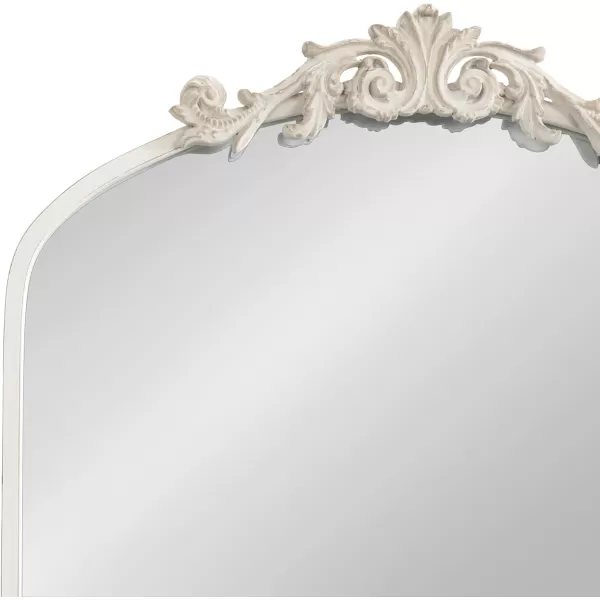 Kate and Laurel Arendahl Traditional Ornate Wall Mirror 19 x 31 Antique Silver Decorative Mirror with Baroque Inspired DetailingWhite