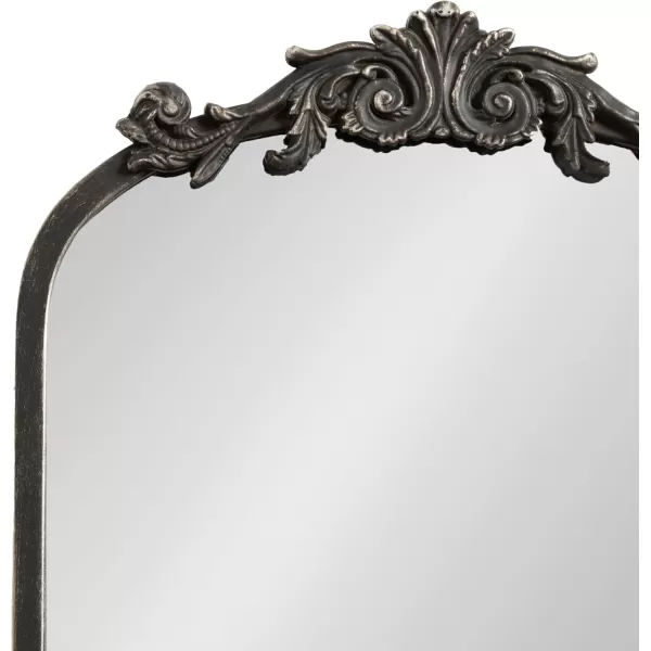 Kate and Laurel Arendahl Traditional Vintage Arch Mirror with Shelf 21 x 32 Gold Baroque Antique Arched Wall Mirror with Functional Shelf and Ornate FrameBlack