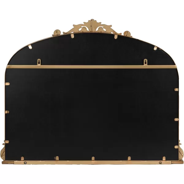 Kate and Laurel Arendahl Traditional Vintage Arch Mirror with Shelf 21 x 32 Gold Baroque Antique Arched Wall Mirror with Functional Shelf and Ornate FrameGold