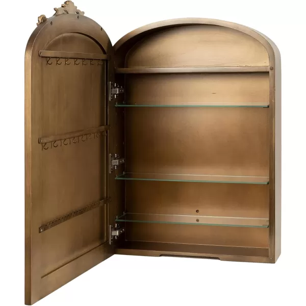 Kate and Laurel Arendahl Vintage Mirrored Arch Cabinet for Use as Bathroom Storage or Bedroom Jewelry Station 20x6x30 Gold