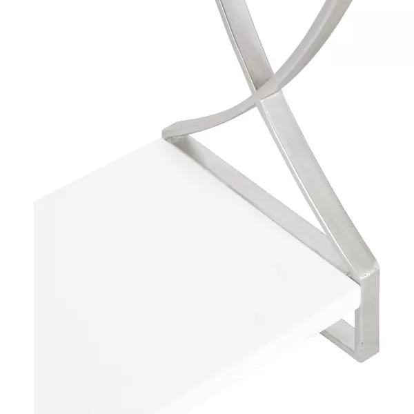 Kate and Laurel Arietta Modern Glam 3Tier Wood and Metal Shelf 18 x 7 x 28 White and Silver Chic Contemporary Storage and DecorSilver