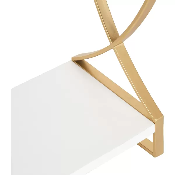 Kate and Laurel Arietta Modern Glam 3Tier Wood and Metal Shelf 18 x 7 x 28 White and Silver Chic Contemporary Storage and DecorWhite