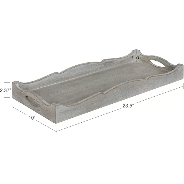 Kate and Laurel Astral Decorative Wood Tray 10x24 GrayGray
