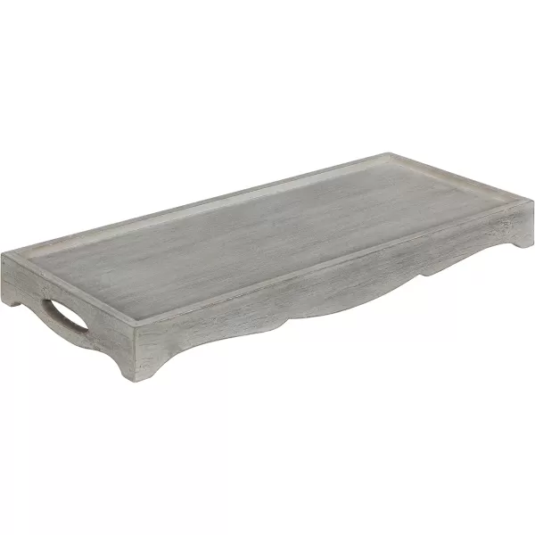 Kate and Laurel Astral Decorative Wood Tray 10x24 GrayGray