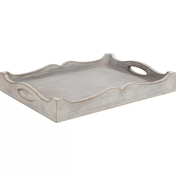 Kate and Laurel Astral Decorative Wood Tray 10x24 GrayGray