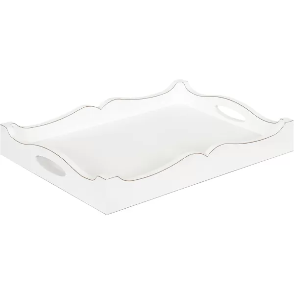 Kate and Laurel Astral Decorative Wood Tray 10x24 GrayWhite