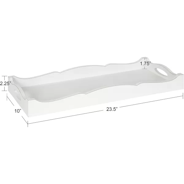 Kate and Laurel Astral Decorative Wood Tray 10x24 GrayWhite
