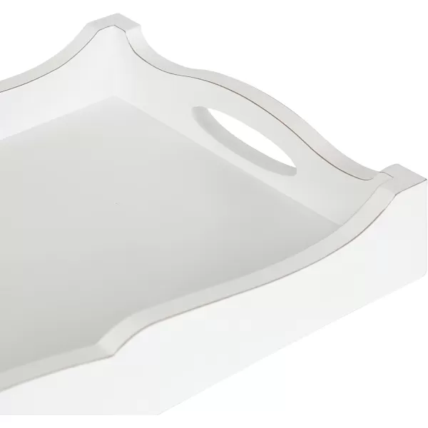Kate and Laurel Astral Decorative Wood Tray 10x24 GrayWhite