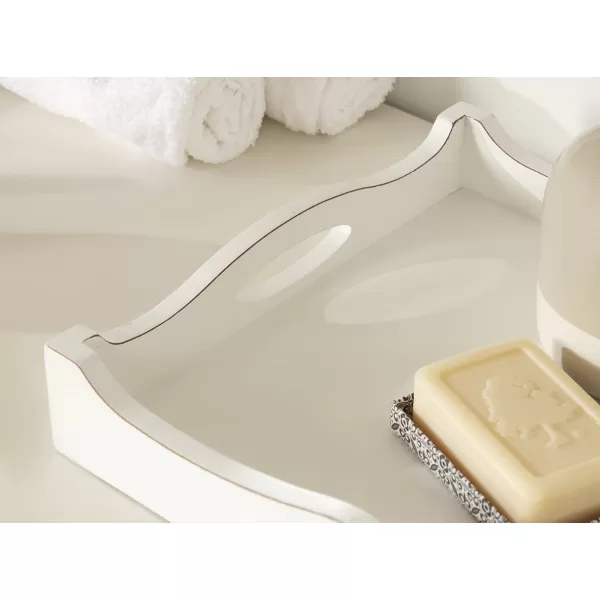Kate and Laurel Astral Decorative Wood Tray 10x24 GrayWhite