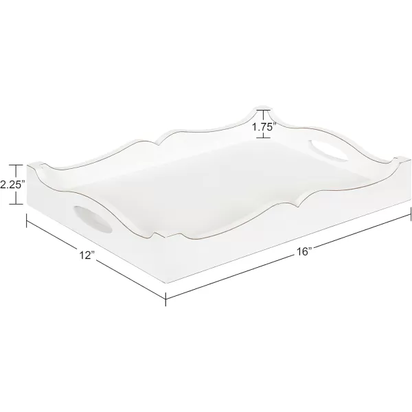 Kate and Laurel Astral Decorative Wood Tray 10x24 GrayWhite
