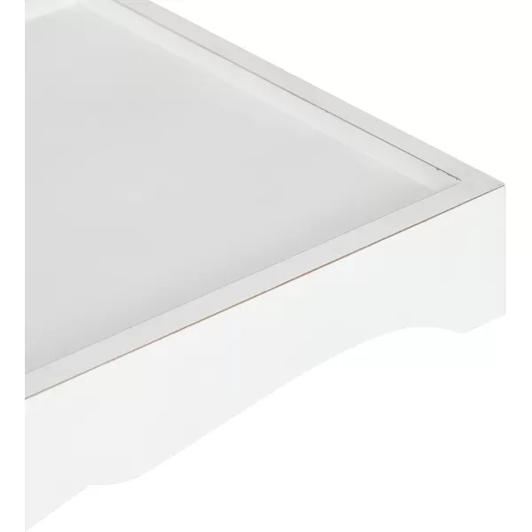 Kate and Laurel Astral Decorative Wood Tray 10x24 GrayWhite