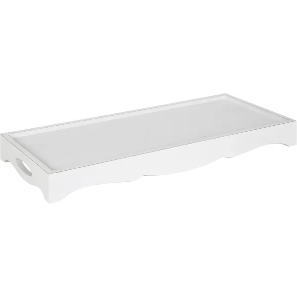 Kate and Laurel Astral Decorative Wood Tray 10x24 GrayWhite