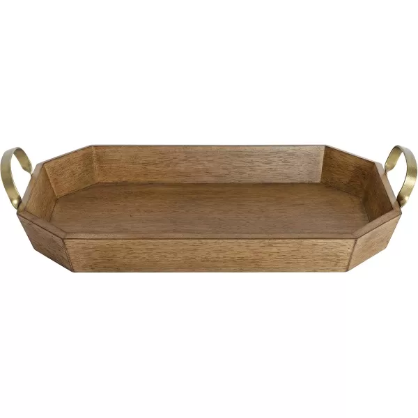 Kate and Laurel Atchison Farmhouse Tray 21x12 Brown Rustic Accent Tray for Display and Storage