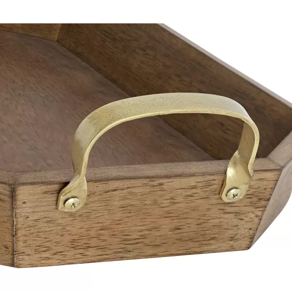 Kate and Laurel Atchison Farmhouse Tray 21x12 Brown Rustic Accent Tray for Display and Storage