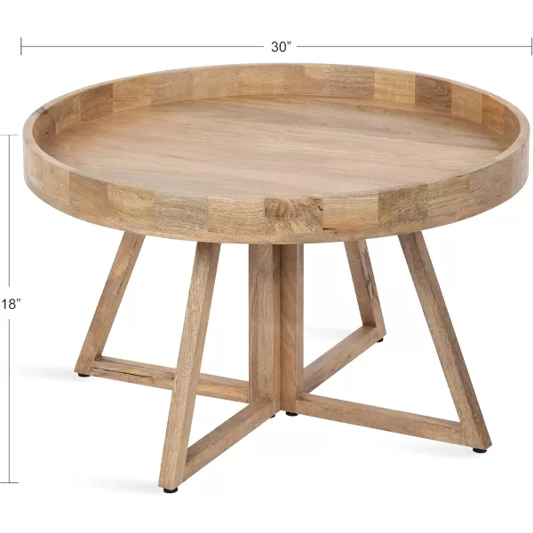 Kate and Laurel Avery Round 30 x 30 x 18 Natural Wood Decorative MidCentury Modern Coffee Table for Storage and Display 30quot DiameterNatural
